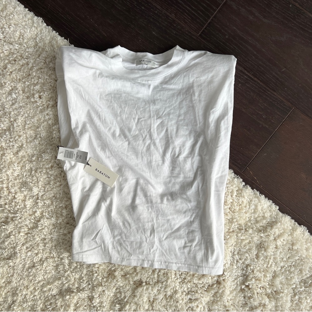 Babaton Crisp White Crewneck Tank